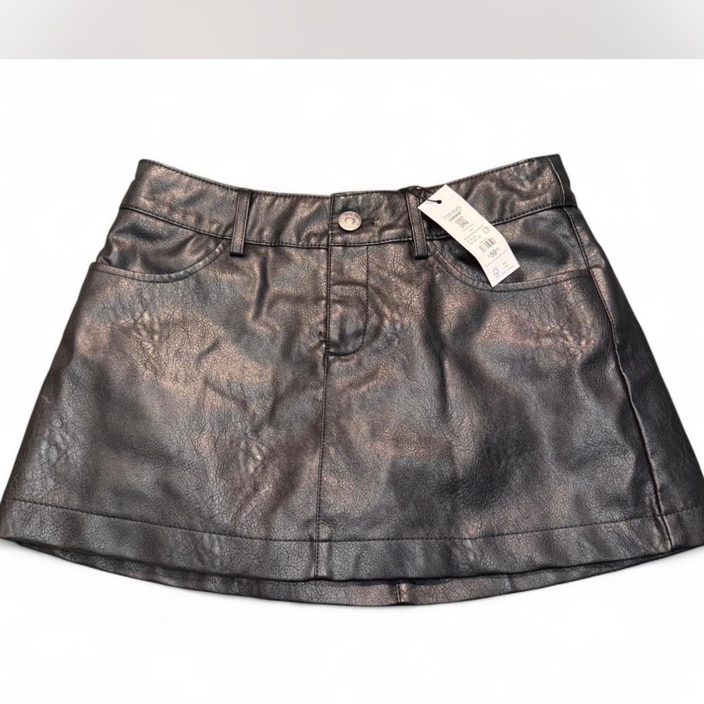 Garage Black Mini leather Skirt shorts